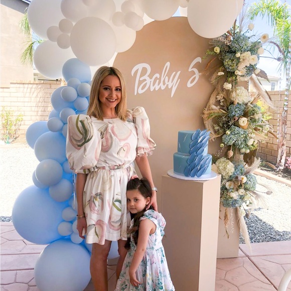 Aje Imprint Puff-Sleeve Mini Dress: Size 6 Painterly Lace Leaf - Picture 2 of 3